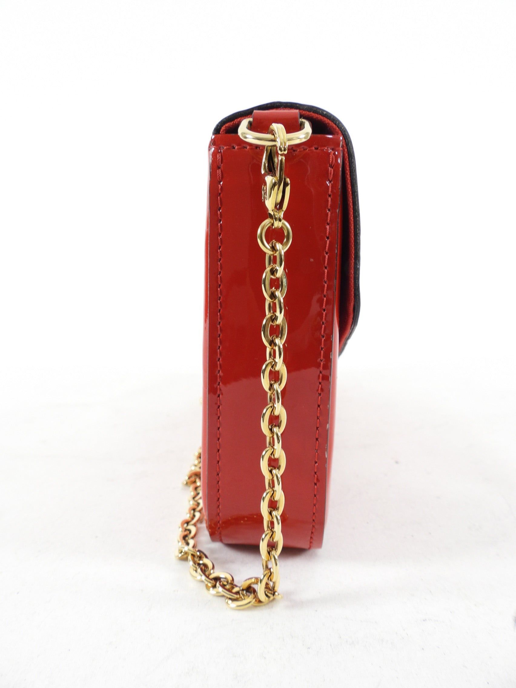 Louis Vuitton Cherry Red Vernis Felicie Pouch Pochette Bag