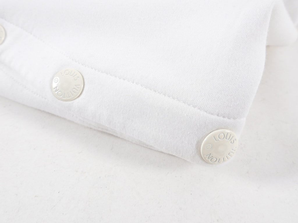 Louis Vuitton White Snap Sleeve Sweatshirt Dress - M