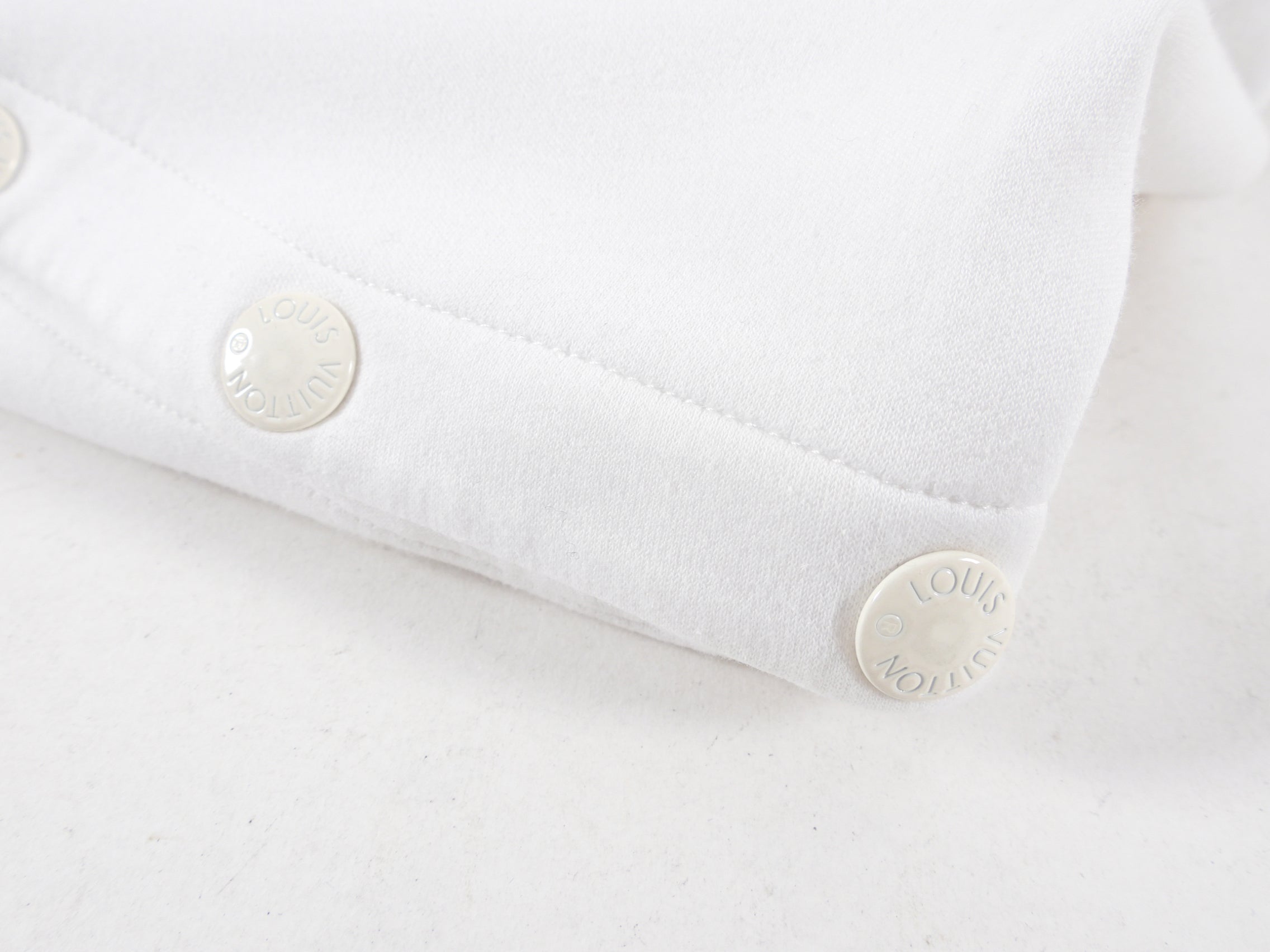 Louis Vuitton White Snap Sleeve Sweatshirt Dress - M