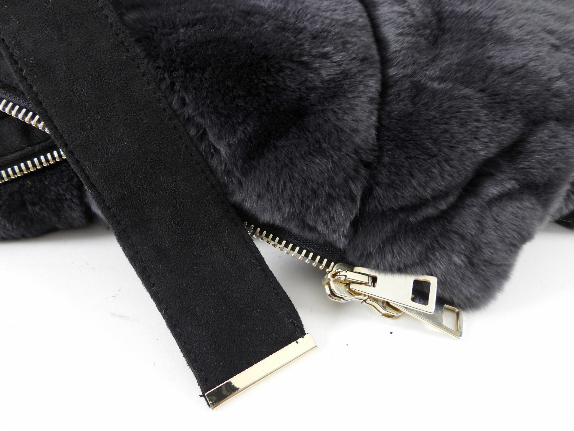 Lysa Lash Dark Charcoal Grey Rex Rabbit Fur Cape Jacket - S (4/6)
