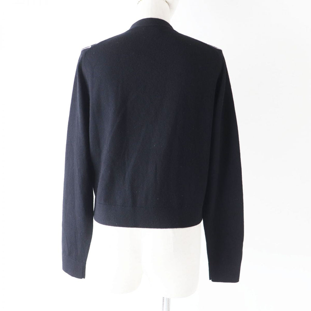Chanel Cashmere igan COCO Button Black White