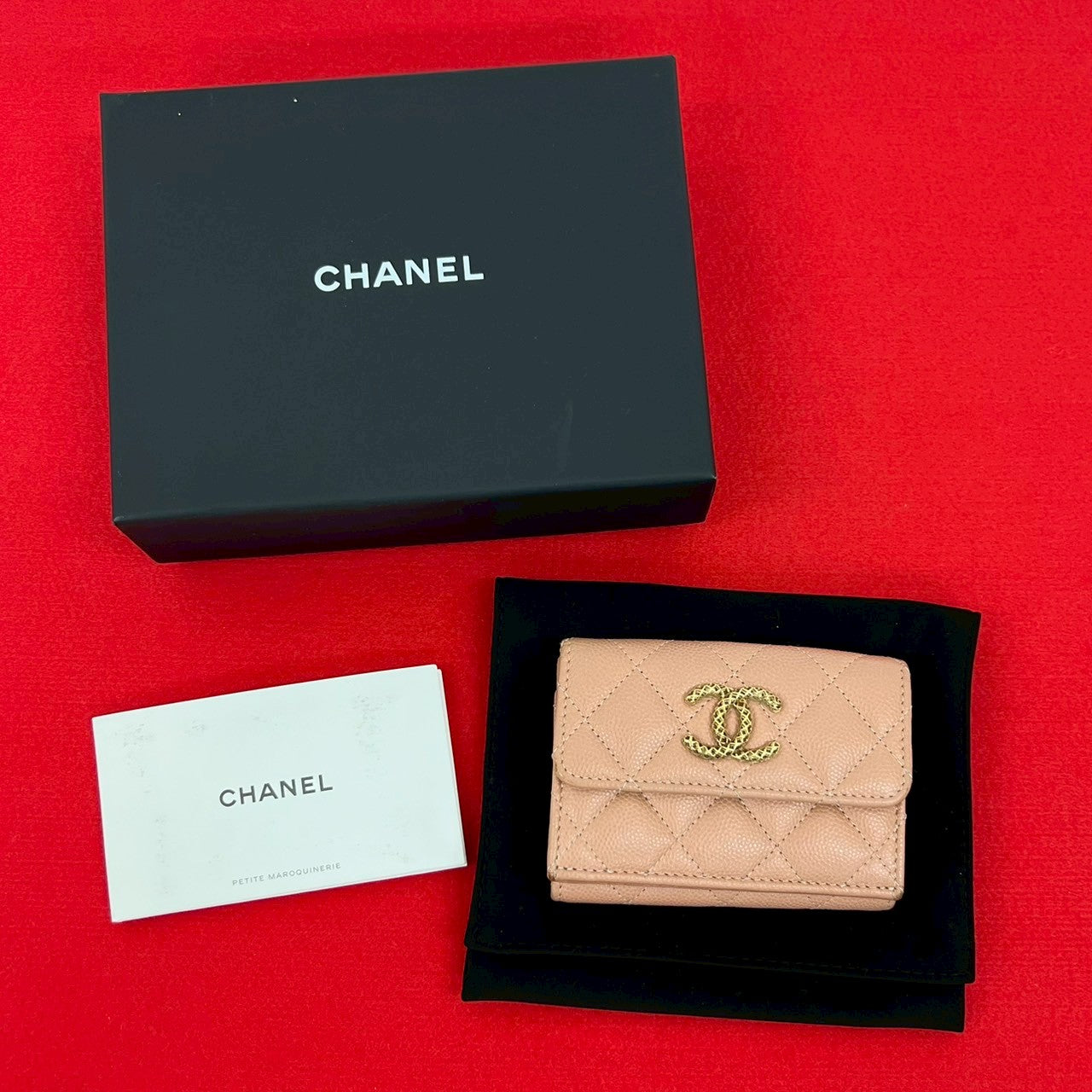 Chanel Matelassé Caviar Leather Trifold Wallet