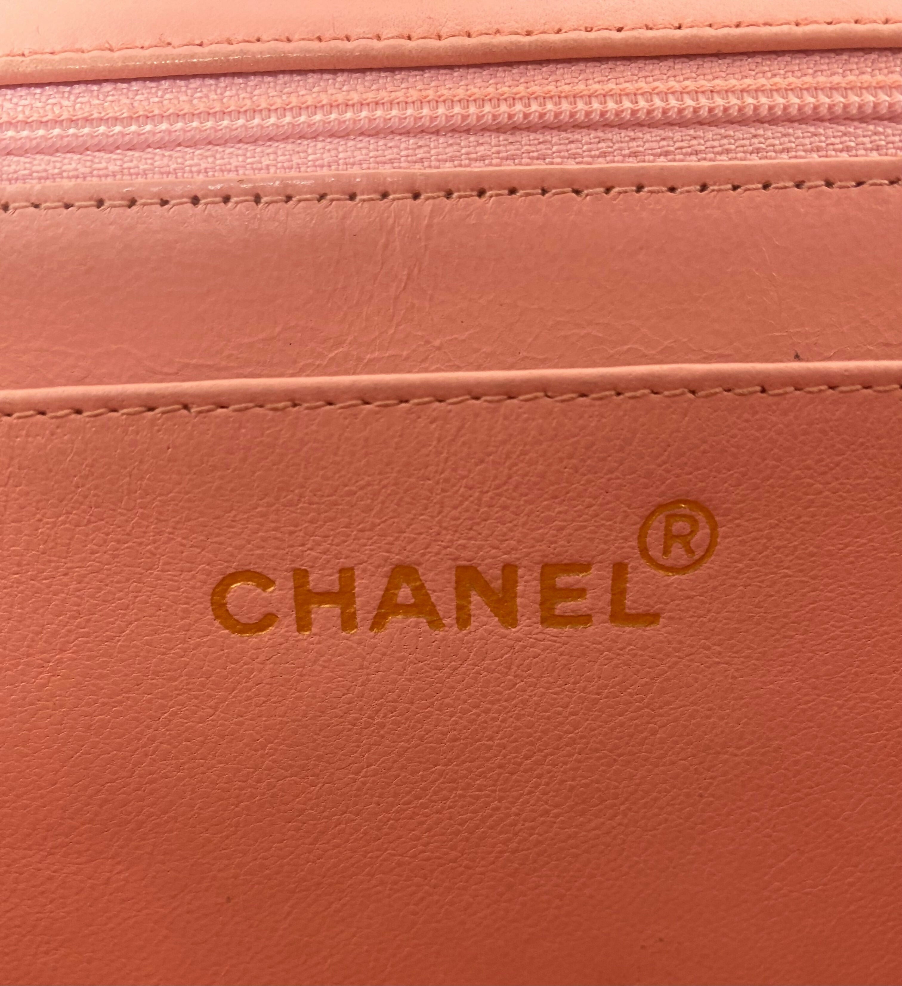 Chanel Vintage 90’s Barbie Pink Lambskin Maxi 24K Gold Hardware