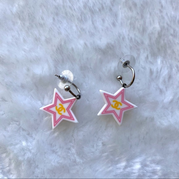 CHANEL VINTAGE two colour star earrings (ND)