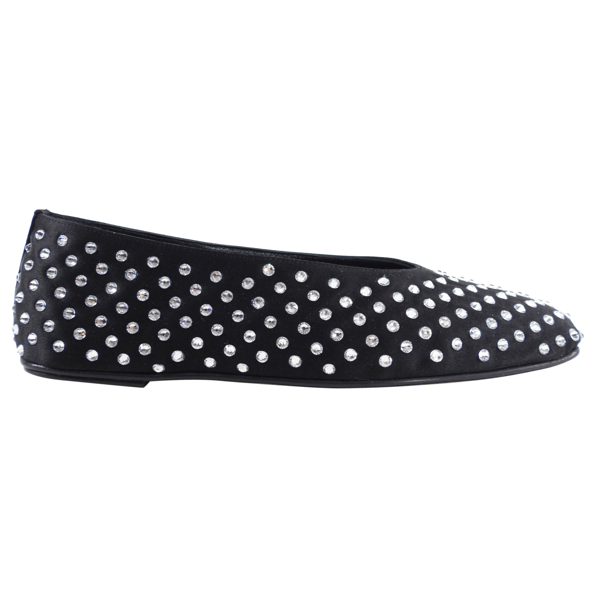 Magda Butrym Black Mesh Crystal Embellished Ballerina Flats - 37