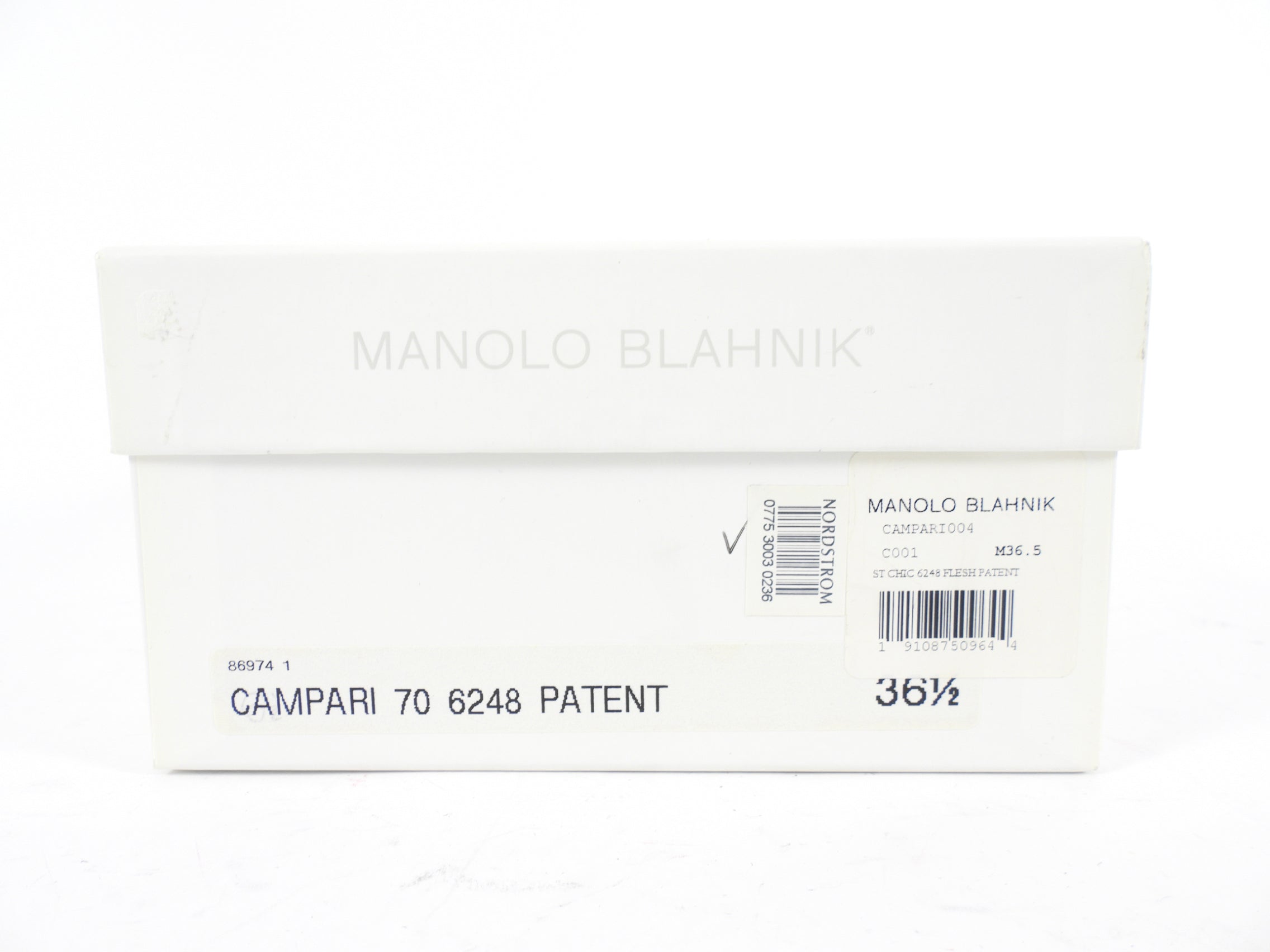 Manolo Blahnik Nude Patent Campari 70 Mary Jane Heels - 36.5