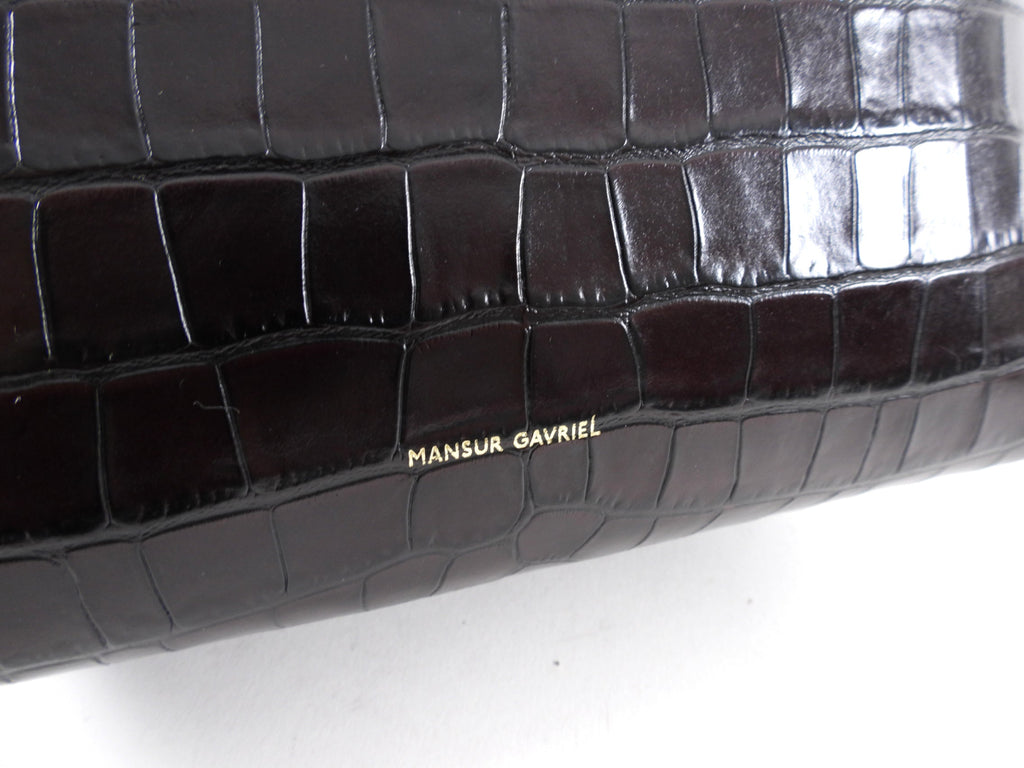 Mansur Gavriel Embossed Mahogany Tote Bag with Pouch