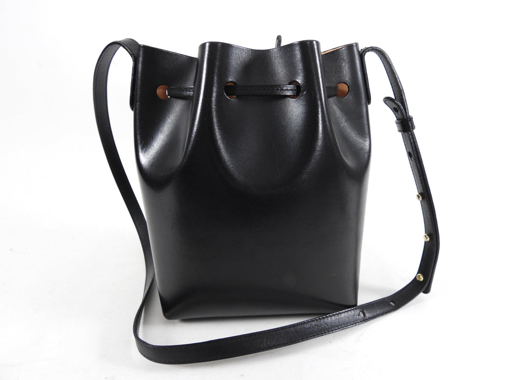 Mansur Gavriel Black Mini Drawstring Bucket Bag