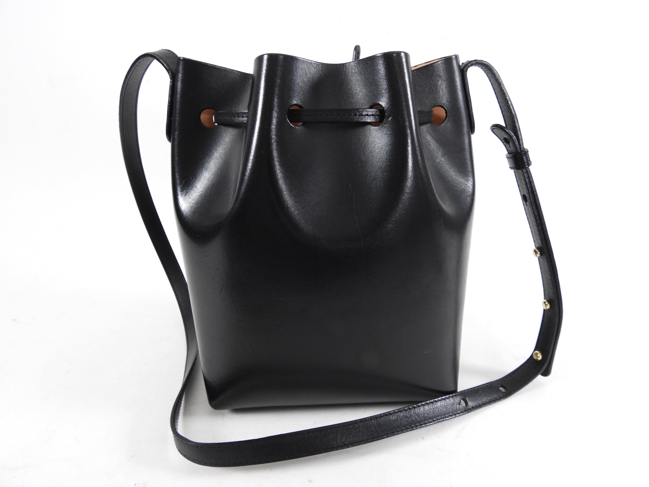 Mansur Gavriel Black Mini Drawstring Bucket Bag