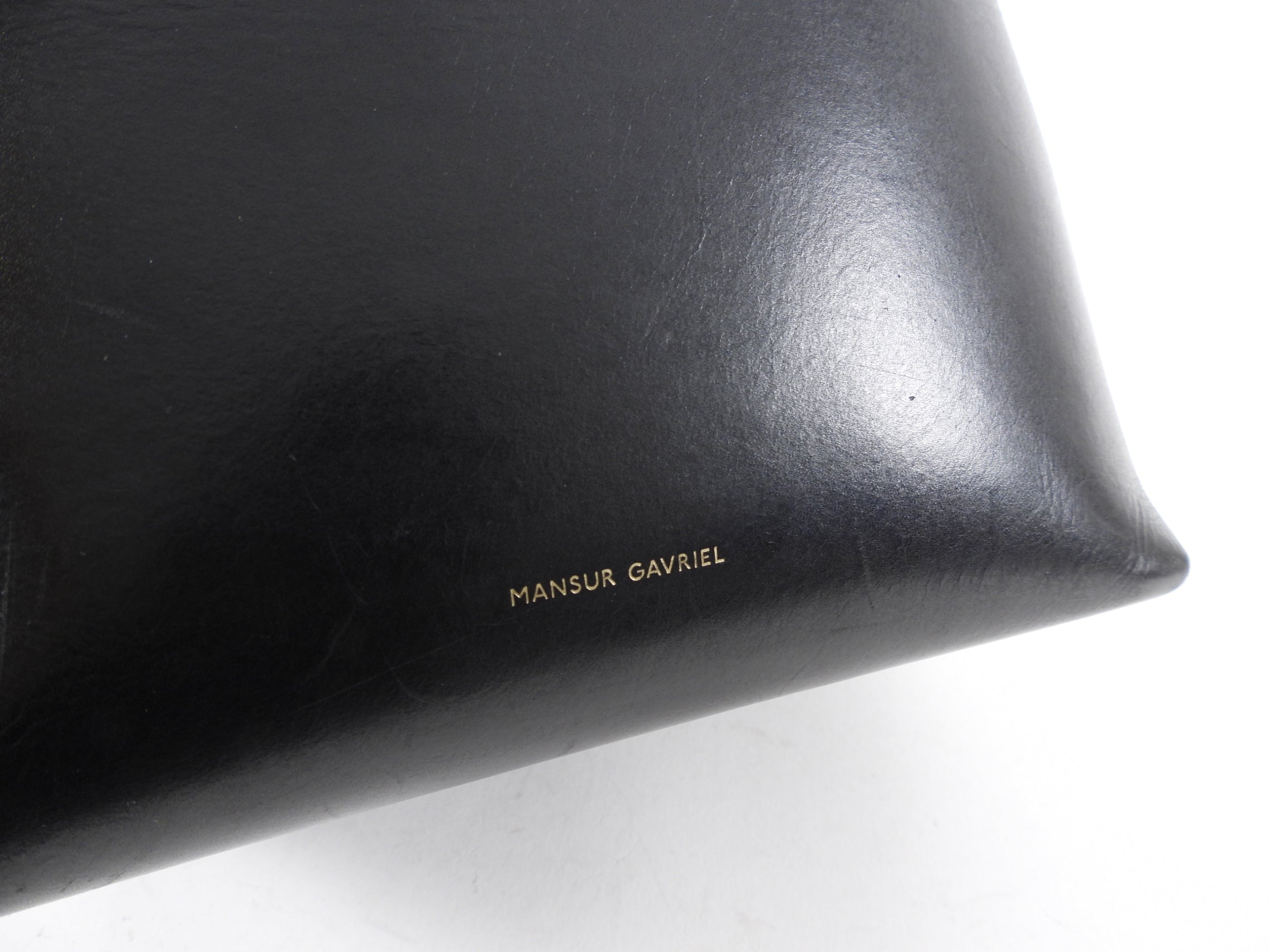 Mansur Gavriel Black and Red Drawstring Bucket Bag