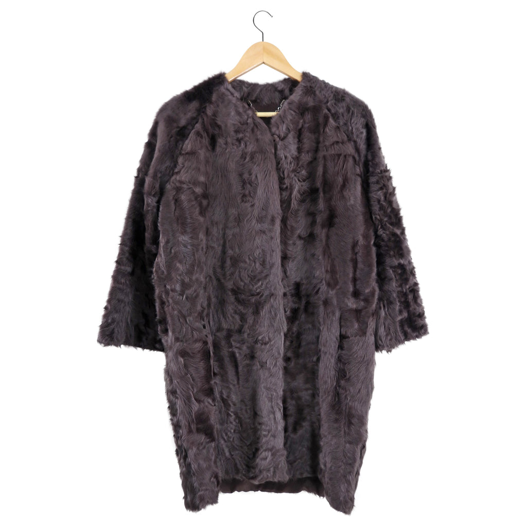 Manzoni 24 Brown Swakara Broadtail Lamb Fur Coat - IT42 / S