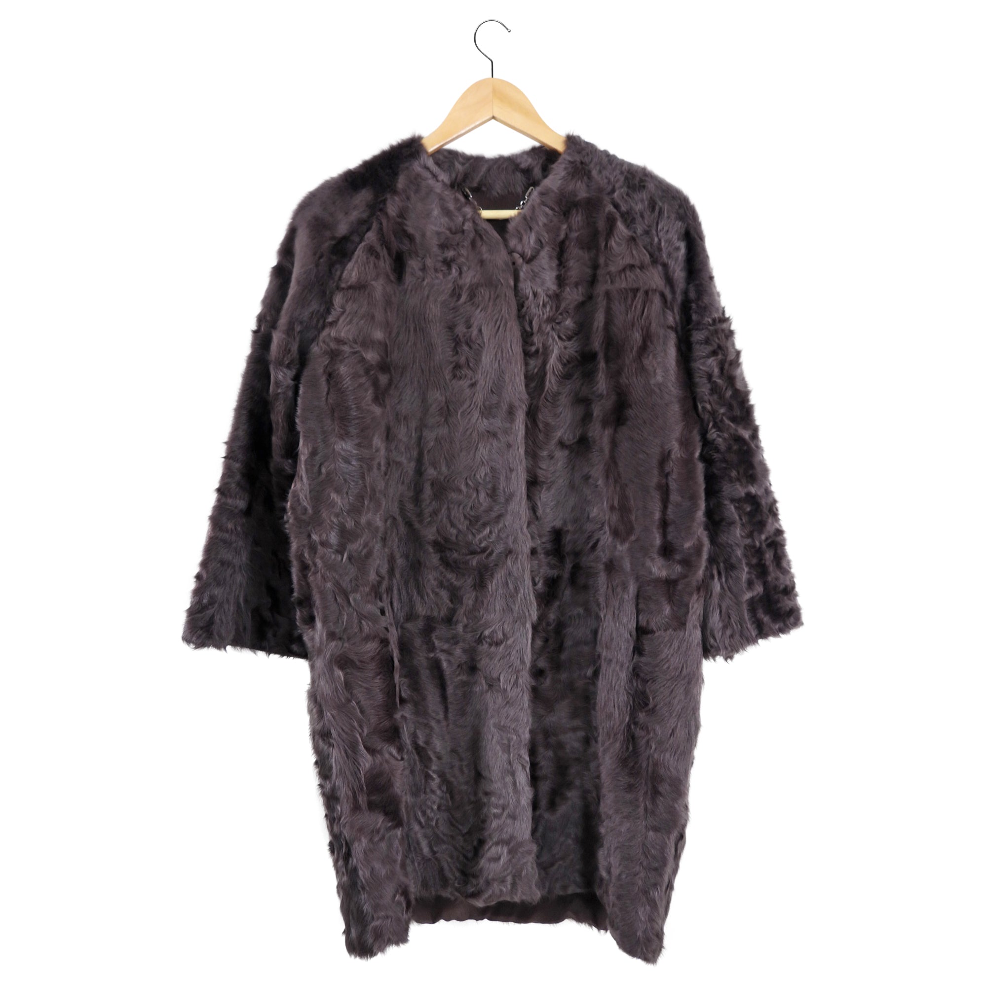 Manzoni 24 Brown Swakara Broadtail Lamb Fur Coat - IT42 / S