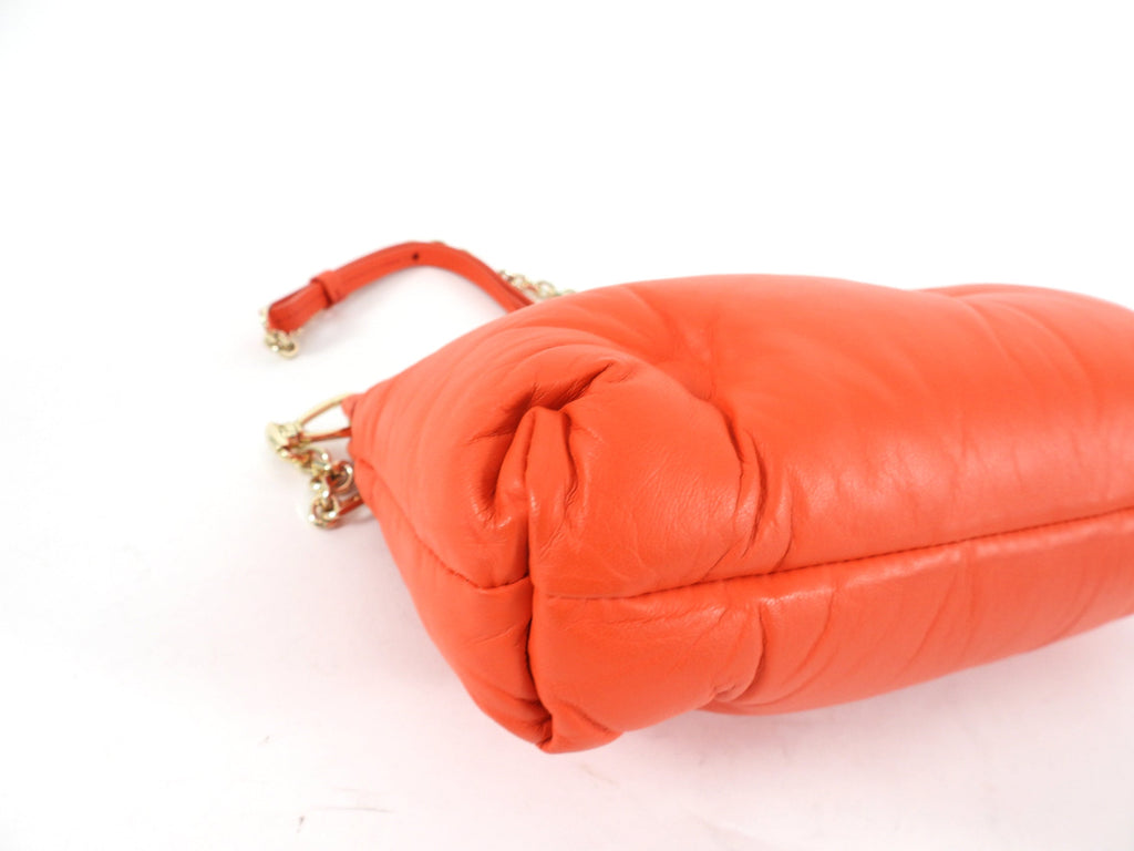 Maison Martin Margiela Glam Slam Red Quilted Lambskin Clutch with Chain Strap