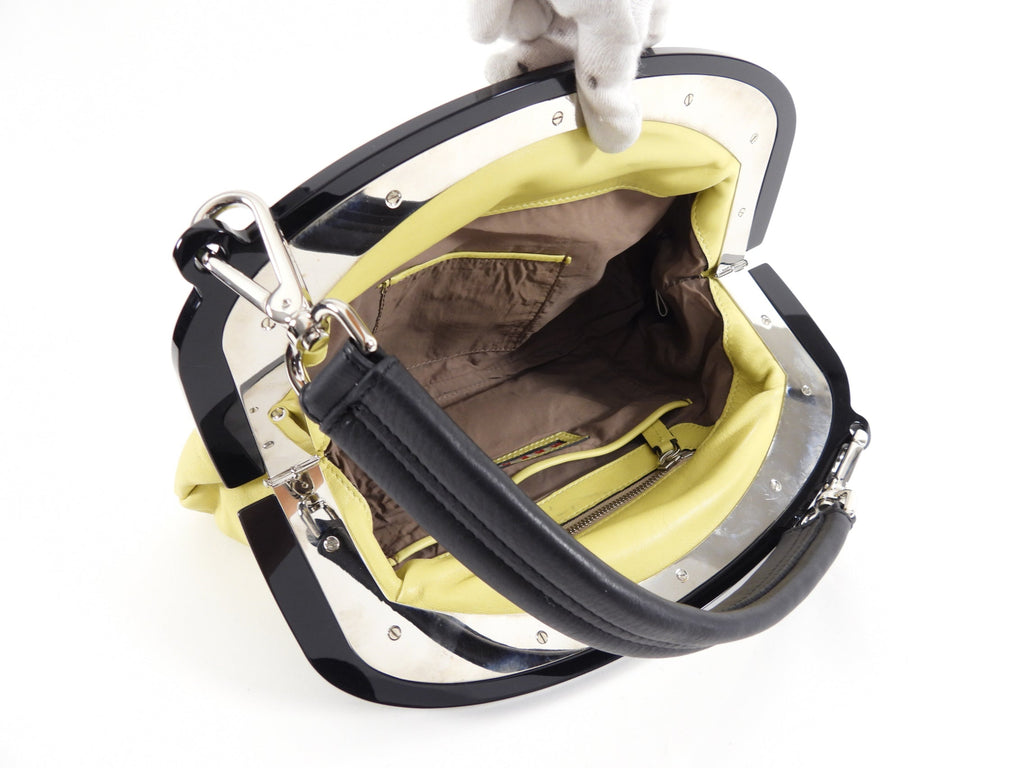 Marni Yellow Leather Frame Bag