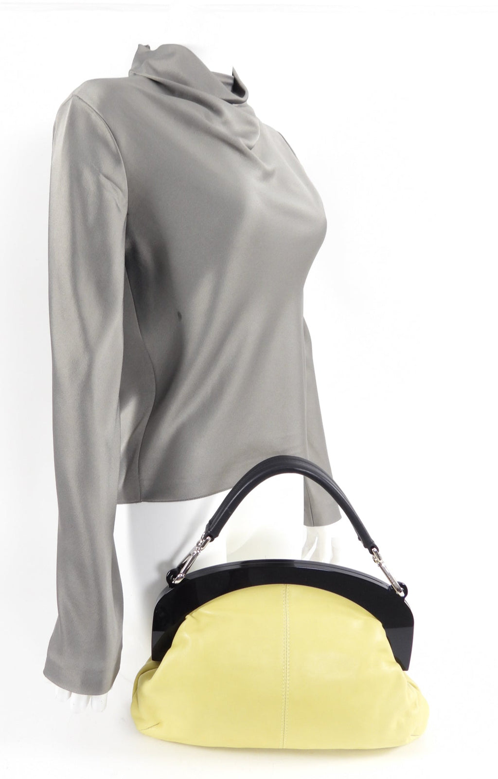 Marni Yellow Leather Frame Bag
