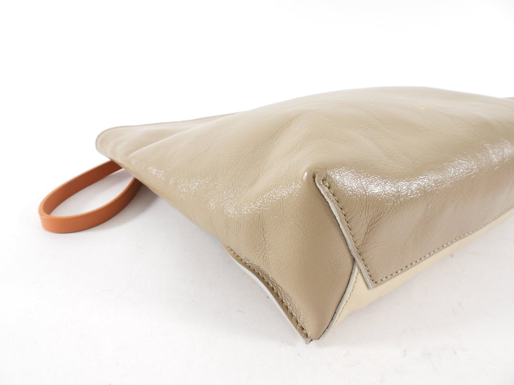 Marni Two Tone Beige Leather Off Museo Clutch Wristlet Bag