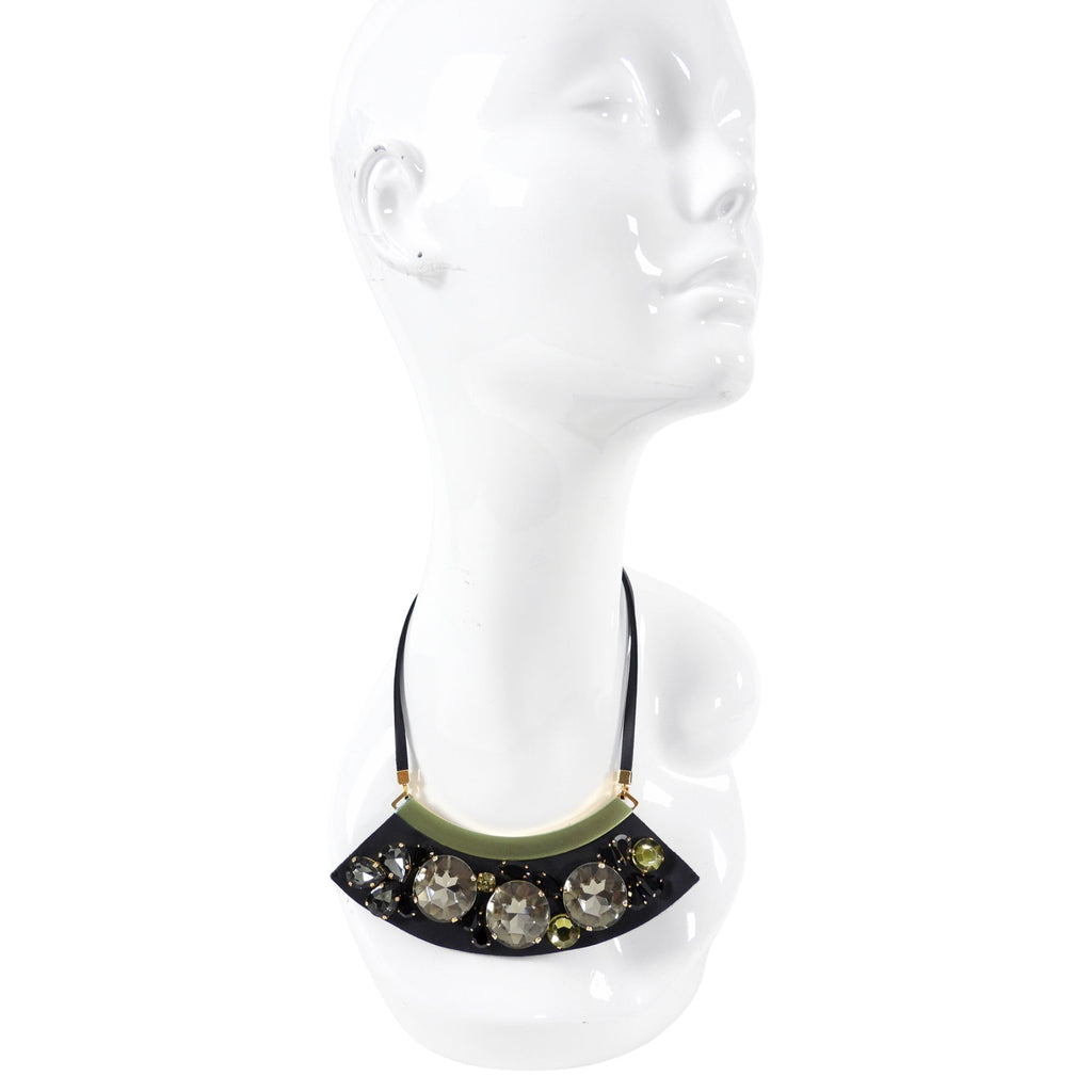 Marni Strass Necklace with Black and Grey Crystals