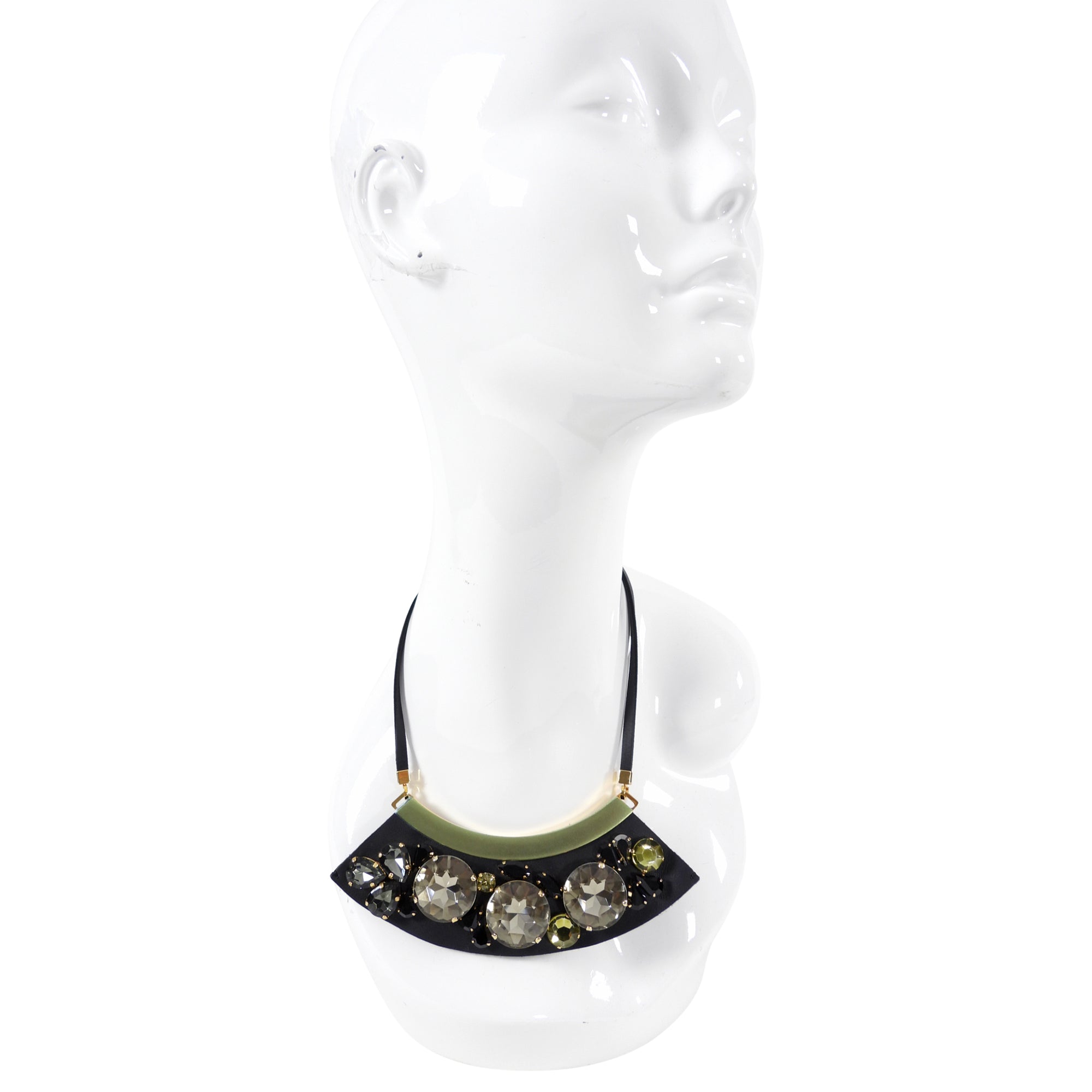 Marni Strass Necklace with Black and Grey Crystals