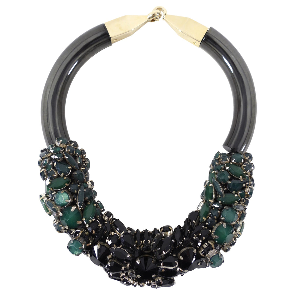 Marni Resin and Rhinestone Statement Collar Necklace