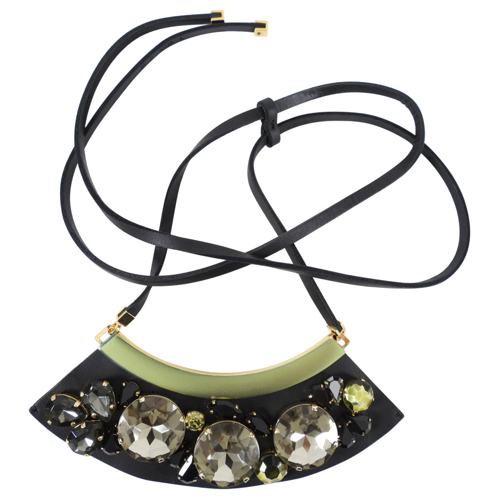 Marni Strass Necklace with Black and Grey Crystals