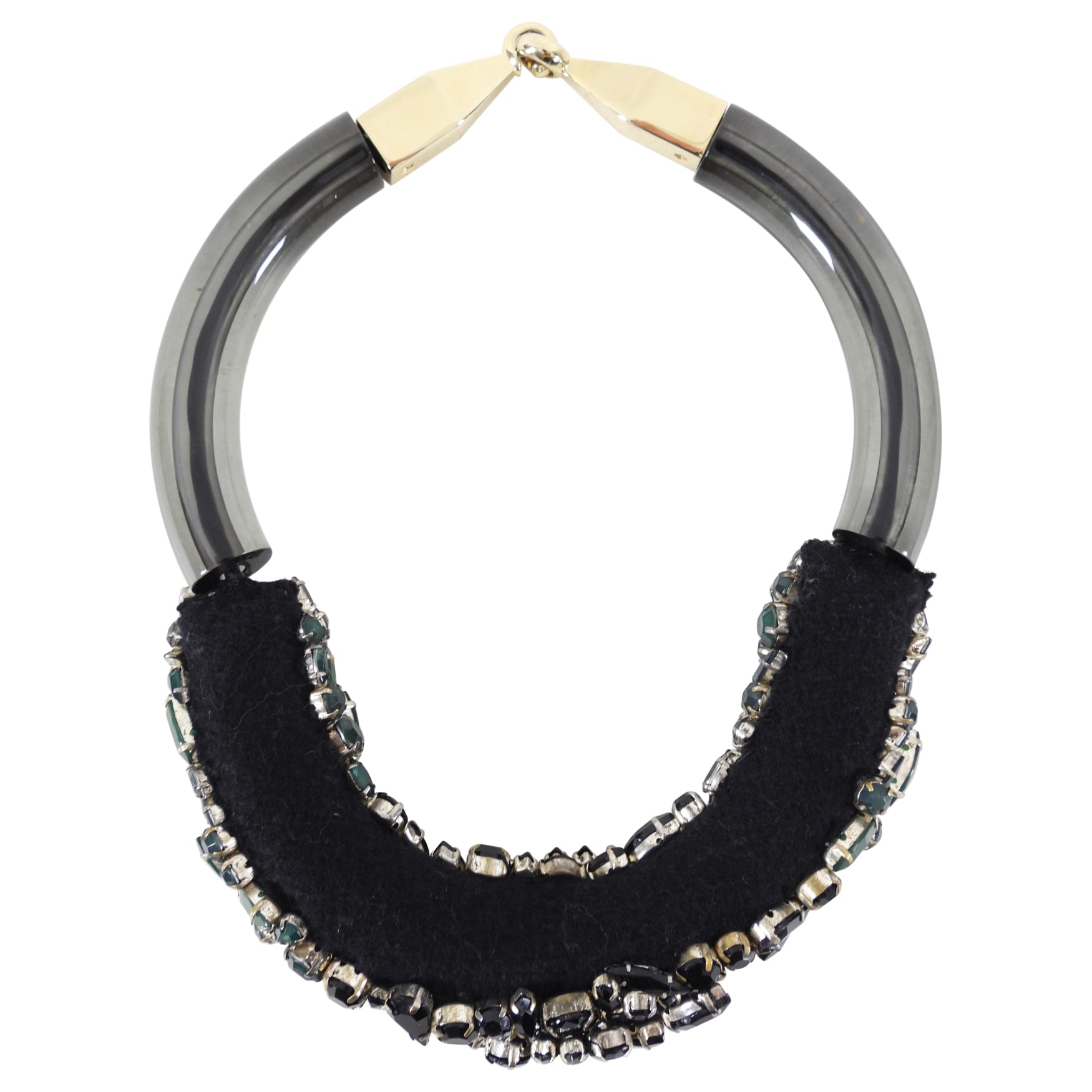 Marni Resin and Rhinestone Statement Collar Necklace