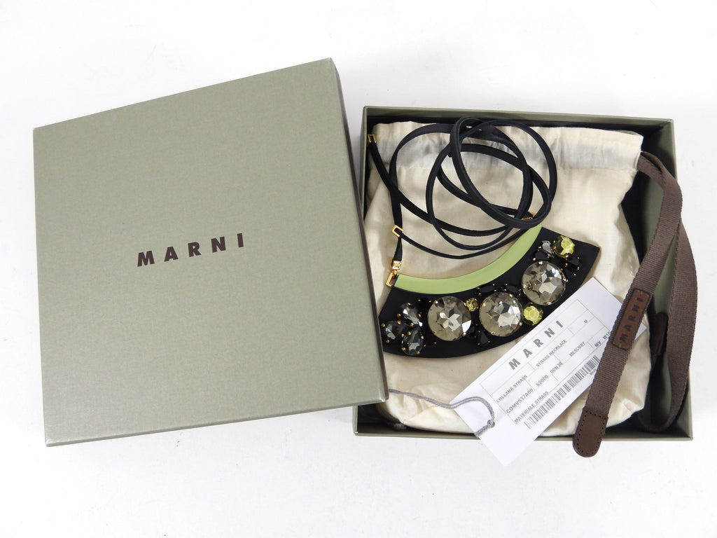Marni Strass Necklace with Black and Grey Crystals