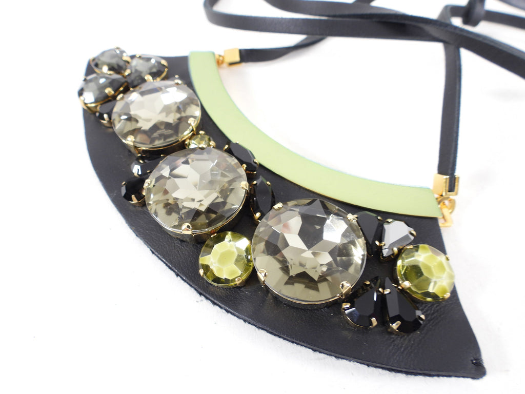 Marni Strass Necklace with Black and Grey Crystals