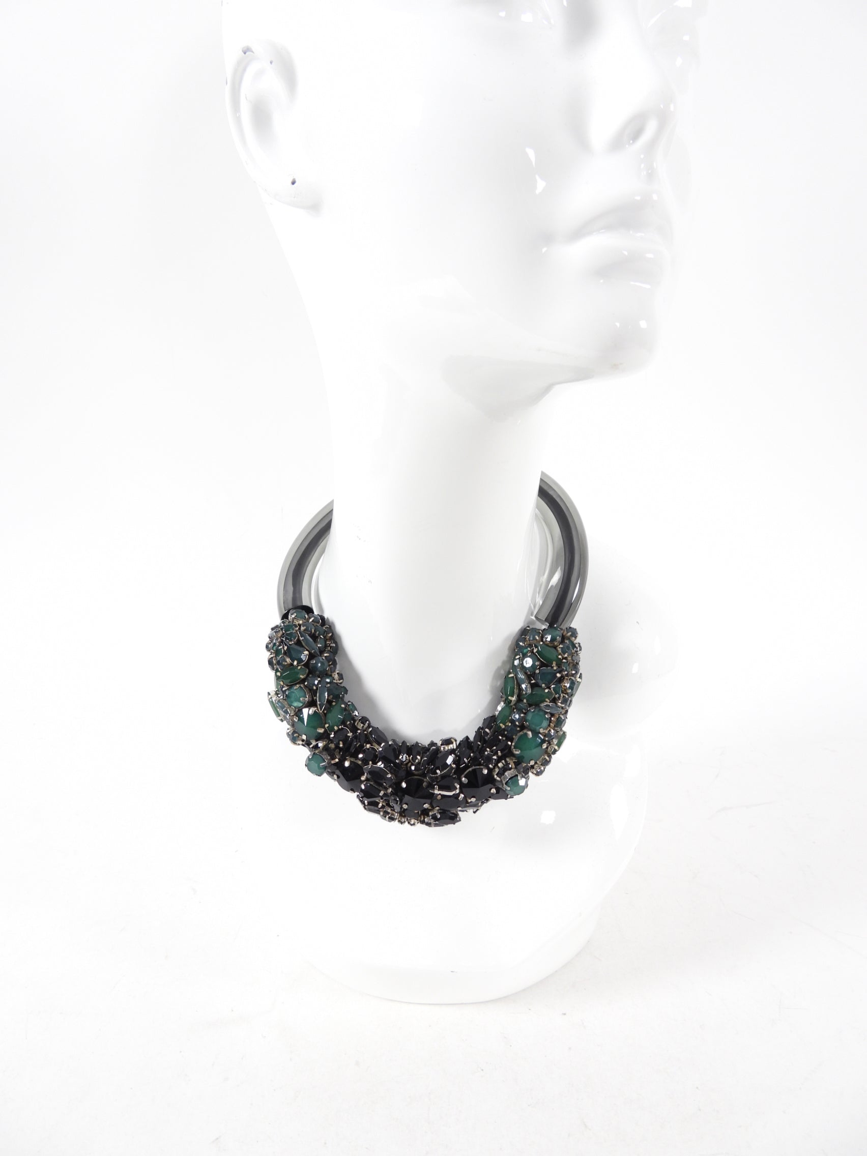 Marni Resin and Rhinestone Statement Collar Necklace