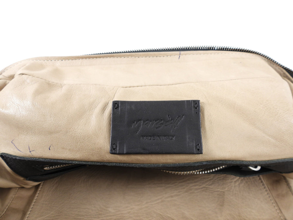 Marsell Black Leather Backpack / Shoulder Bag