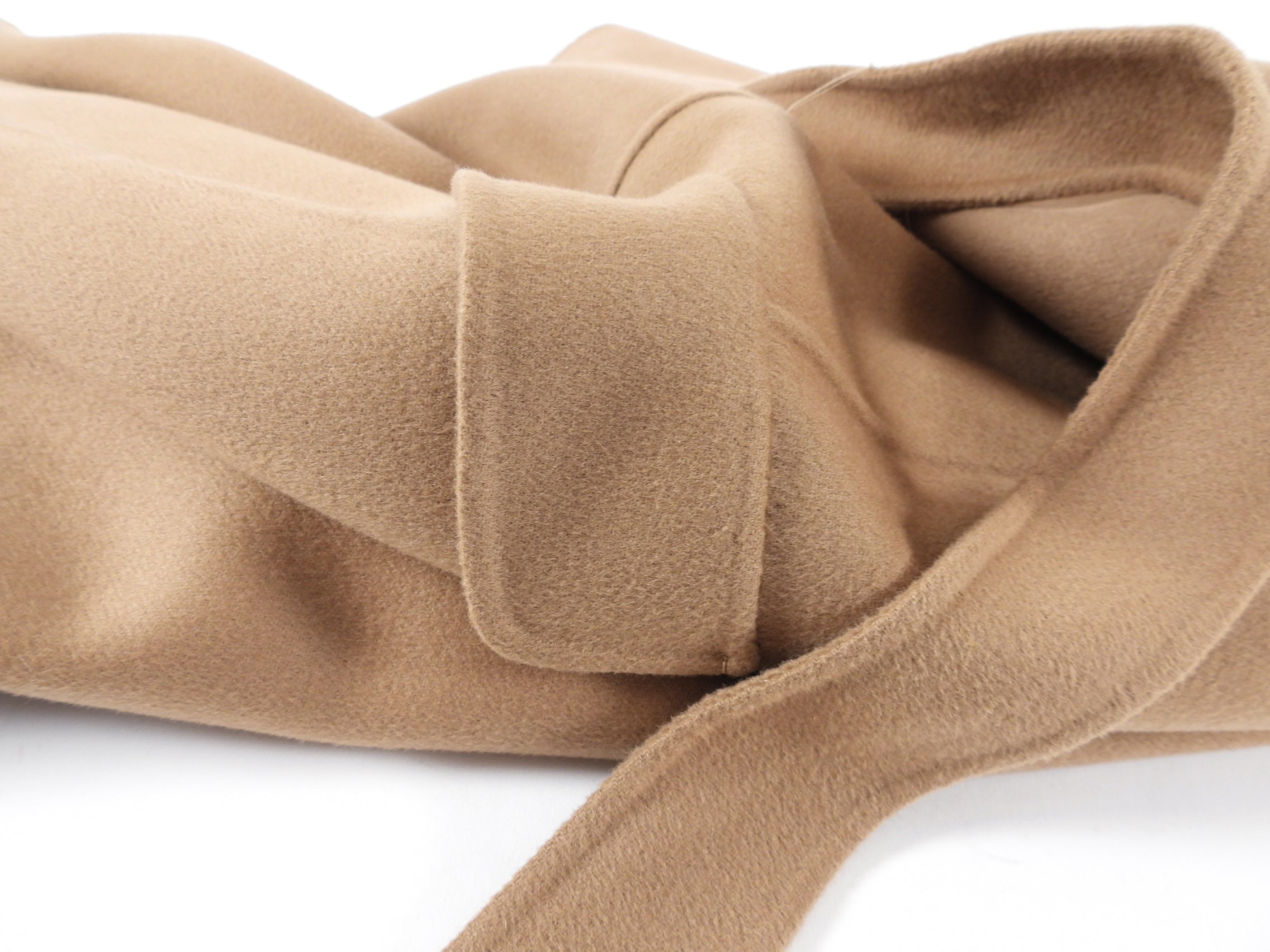 ‘S Max Mara Tan Wool Double Faced Belted Coat - IT38 / USA 2 / 4