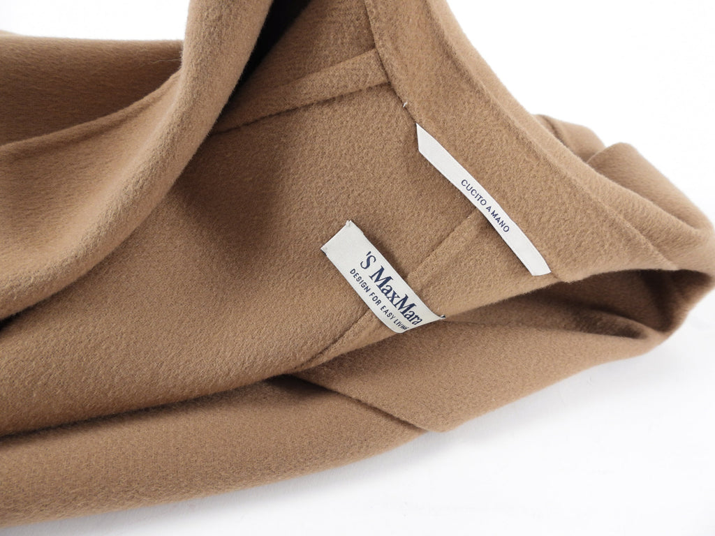‘S Max Mara Tan Wool Double Faced Belted Coat - IT38 / USA 2 / 4