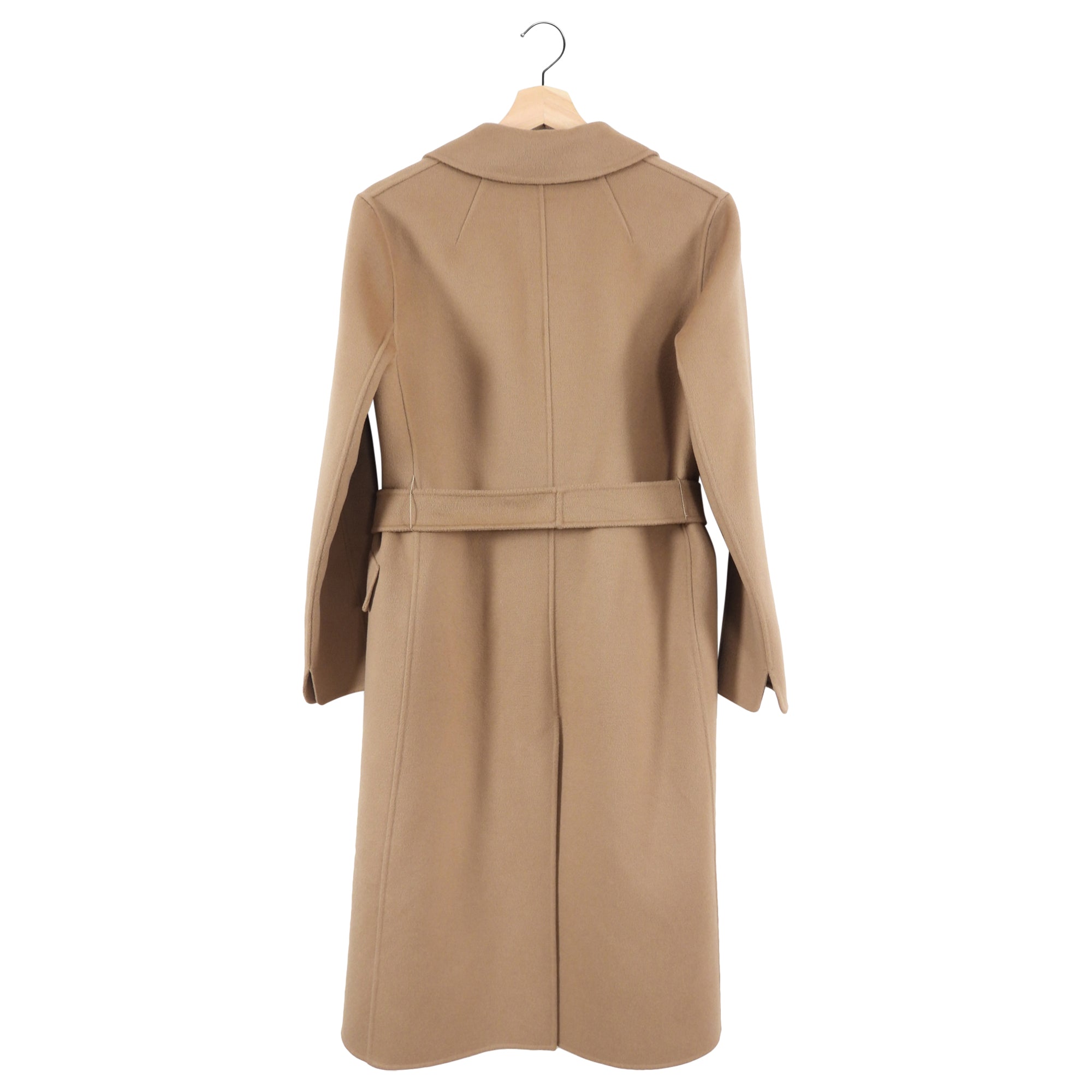‘S Max Mara Tan Wool Double Faced Belted Coat - IT38 / USA 2 / 4