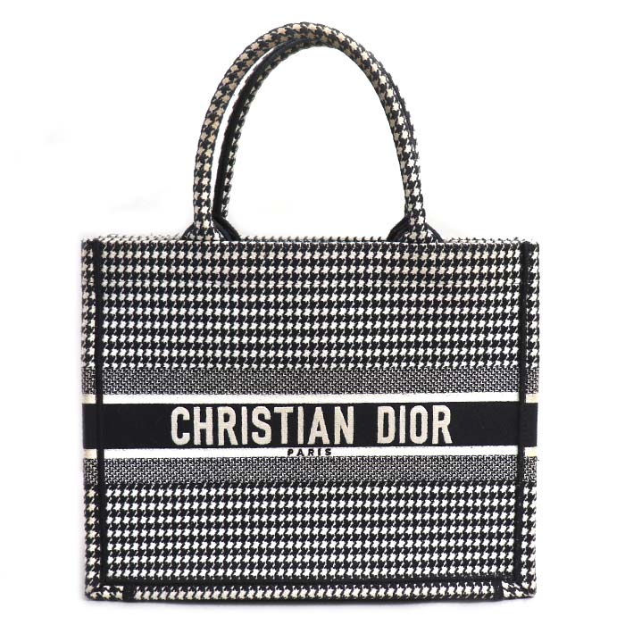 Dior Book Tote Houndstooth Canvas Tote Bag