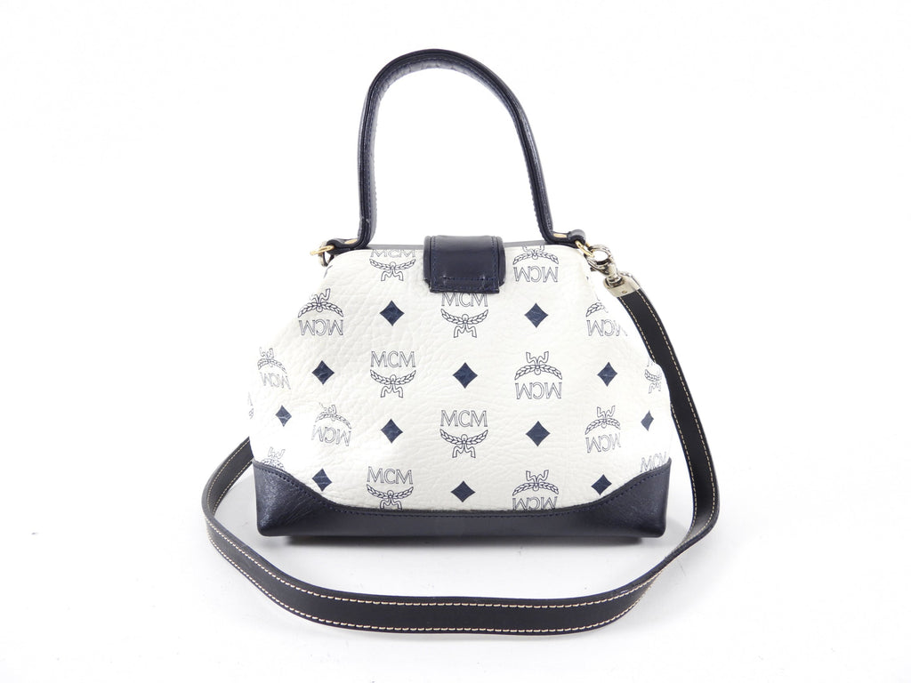 MCM Vintage Small Top Handle Logo Bag