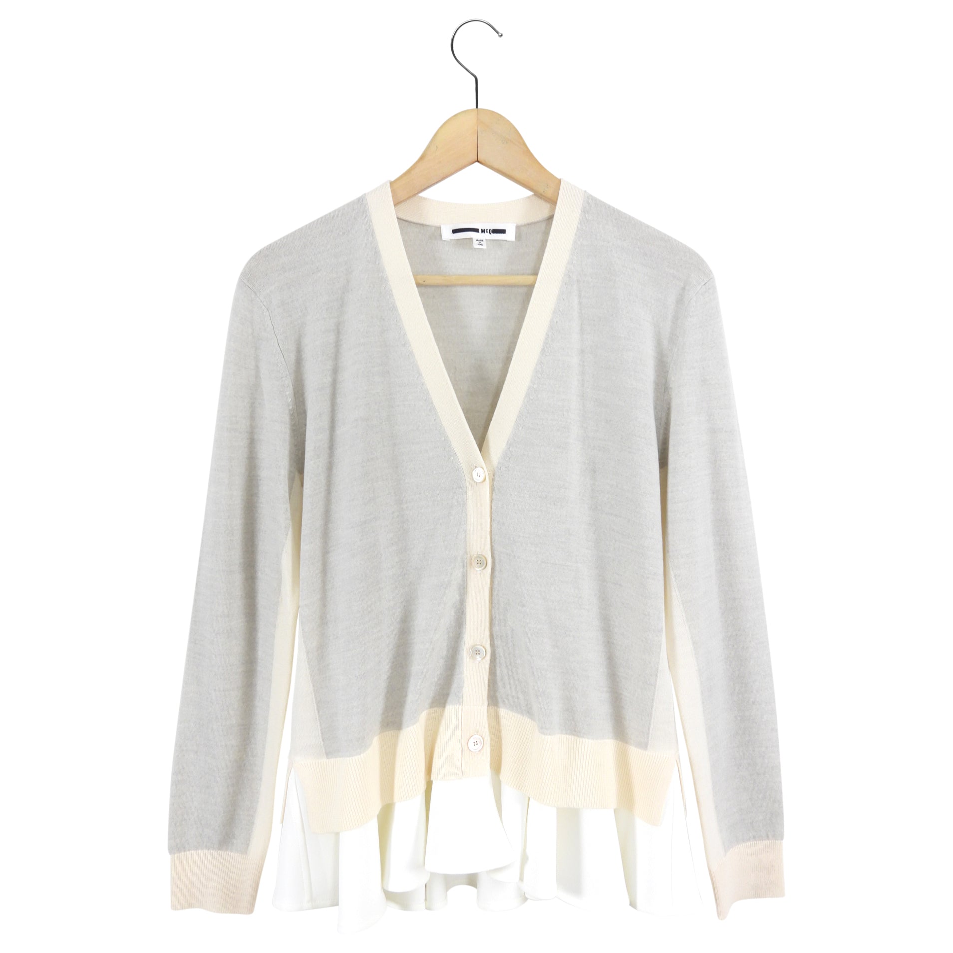 McQ Alexander McQueen Grey / Cream igan Sweater - M