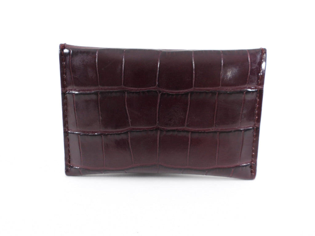 Alexander McQueen Burgundy Embossed Coin Wallet