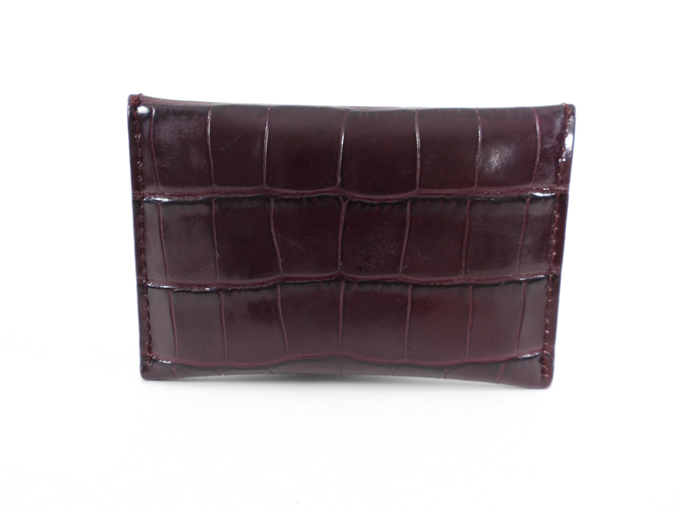 Alexander McQueen Burgundy Embossed Coin Wallet