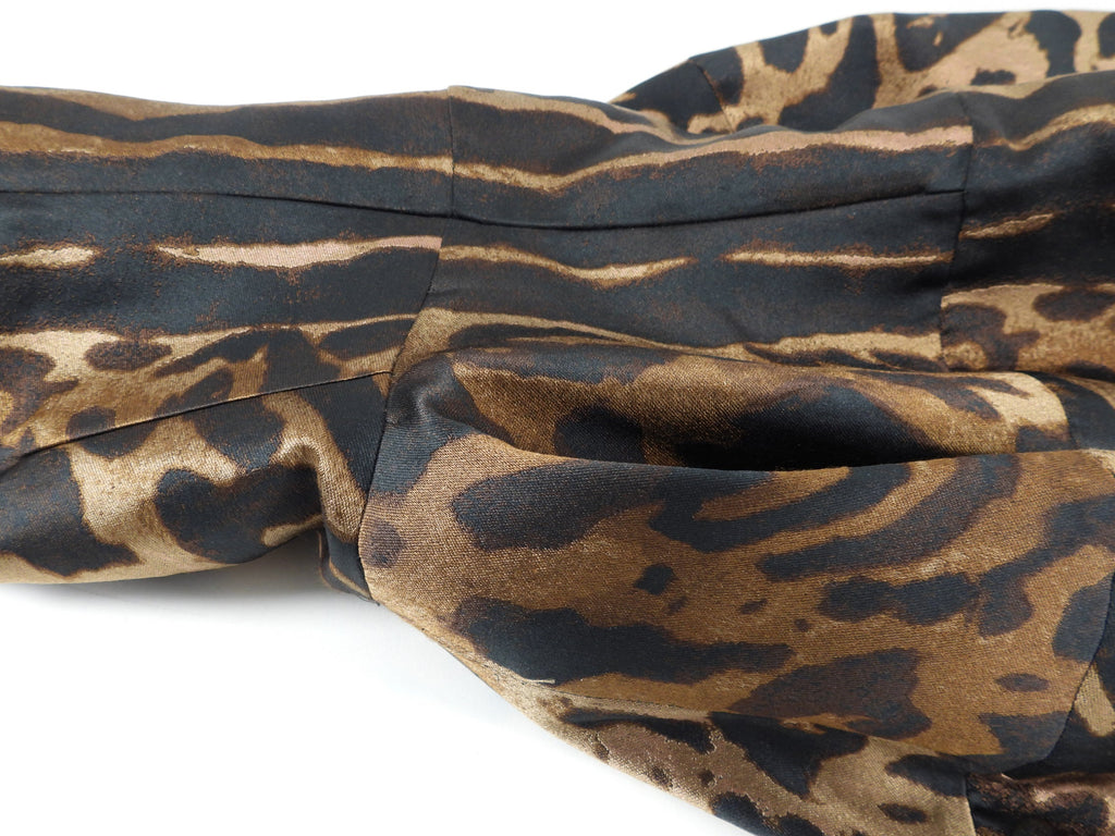 Alexander McQueen Leopard Pattern Sleeveless Cocktail Dress - IT38 / USA 2