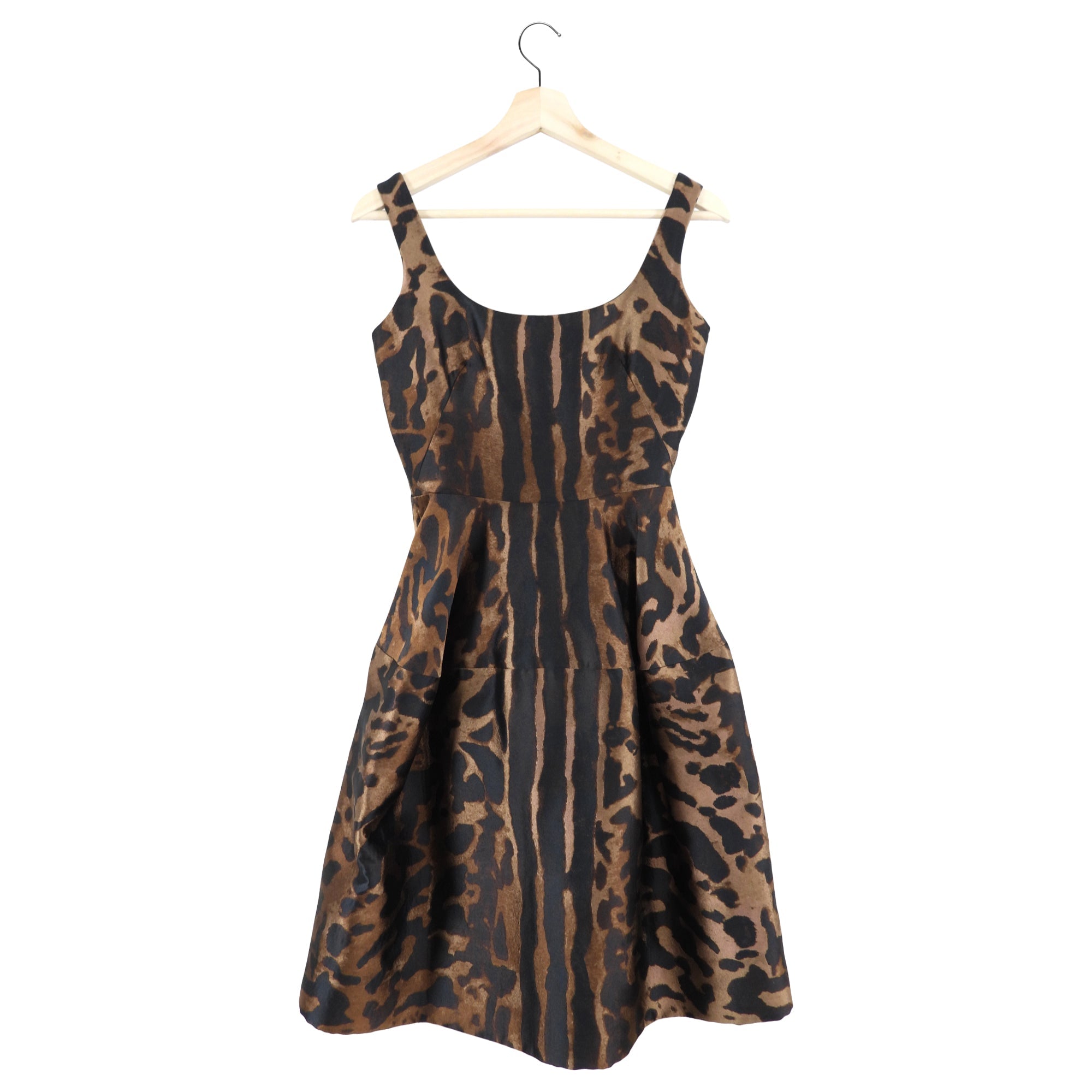 Alexander McQueen Leopard Pattern Sleeveless Cocktail Dress - IT38 / USA 2