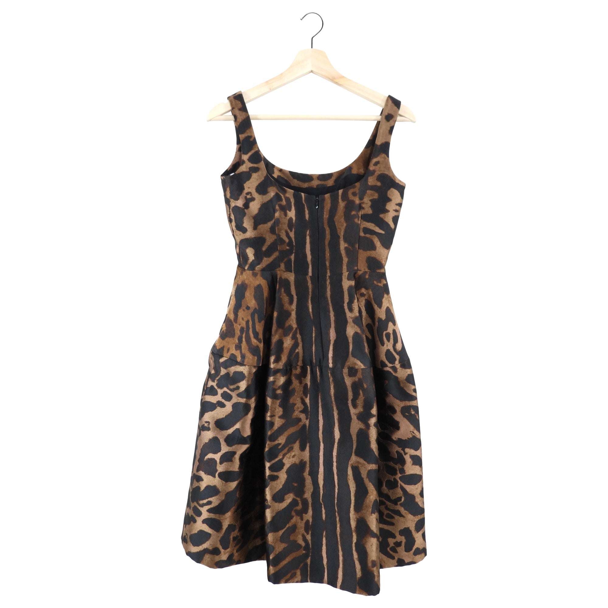 Alexander McQueen Leopard Pattern Sleeveless Cocktail Dress - IT38 / USA 2