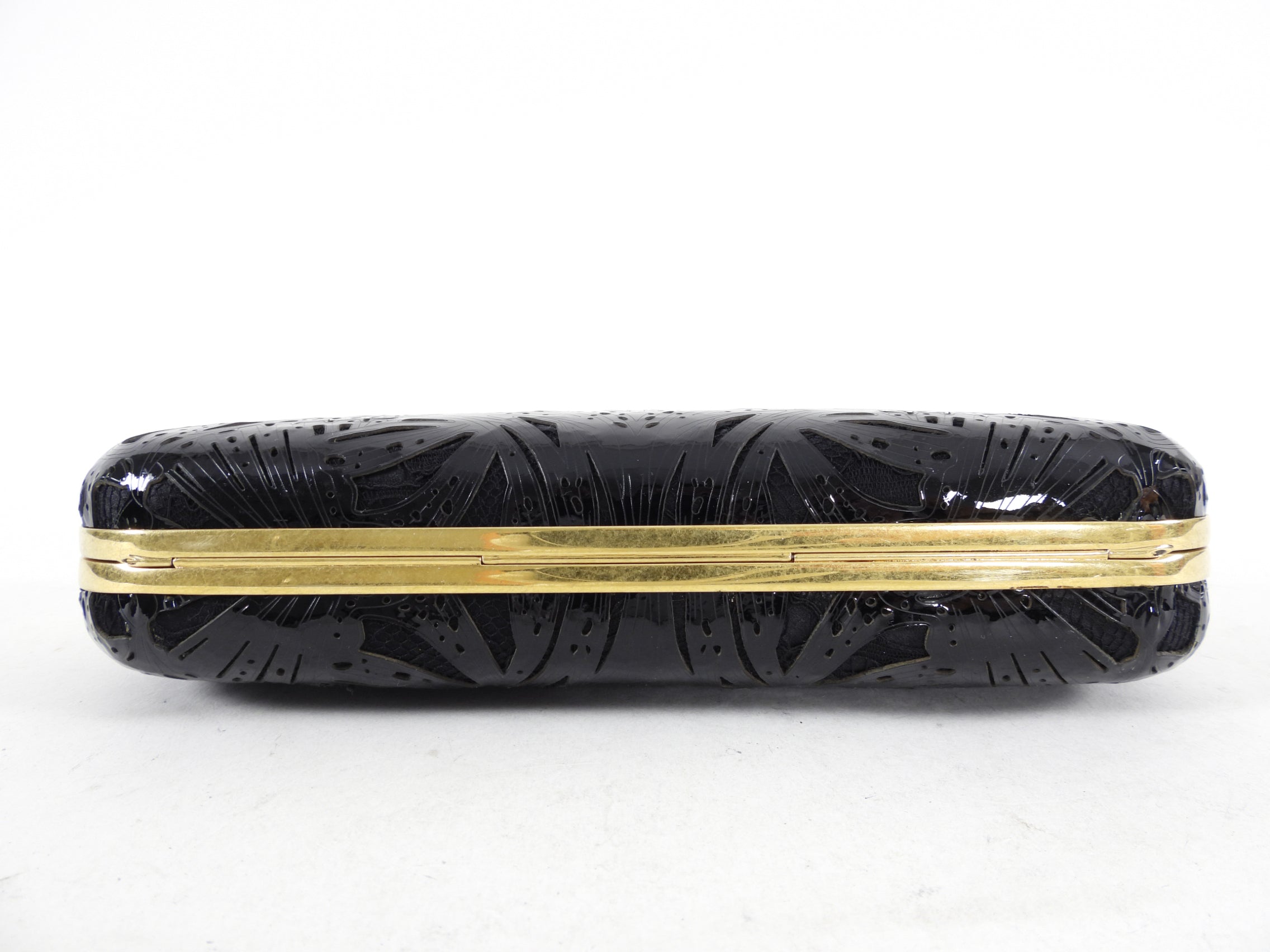 Alexander McQueen Patent and Lace Knuckle Duster Clutch
