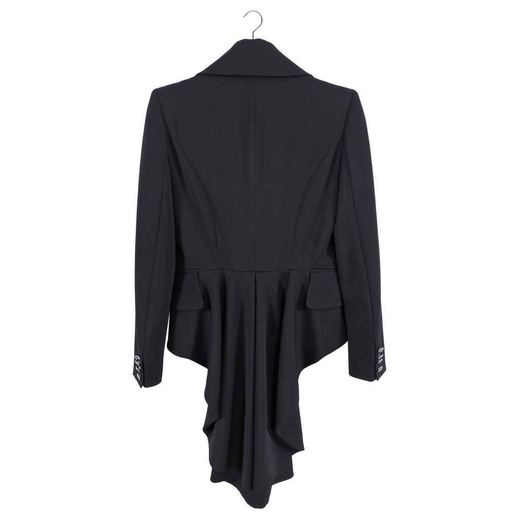Alexander McQueen Fitted Black Tail Blazer - IT42 / S