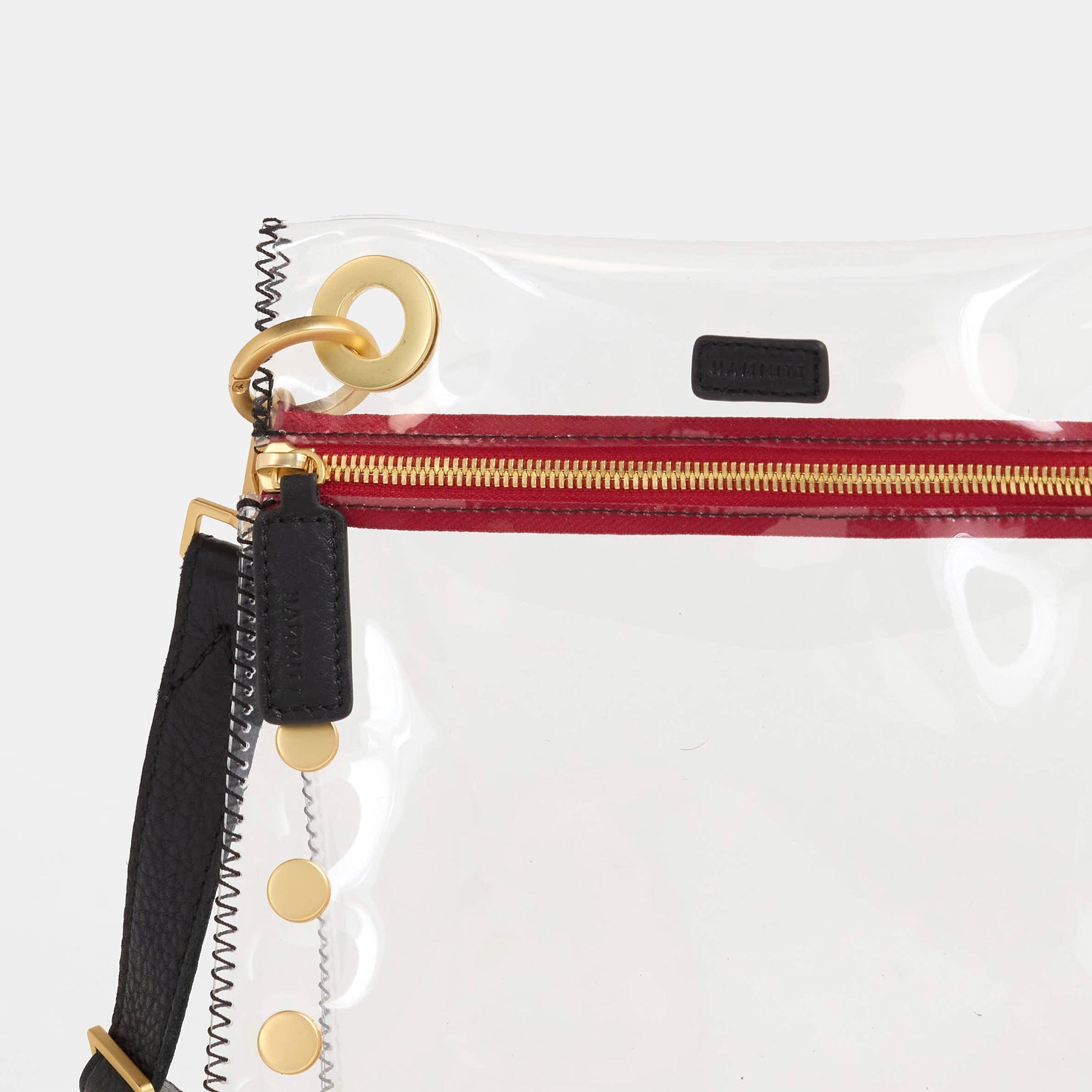 Tony Clear | Black/Brushed Gold Red Zip | Med