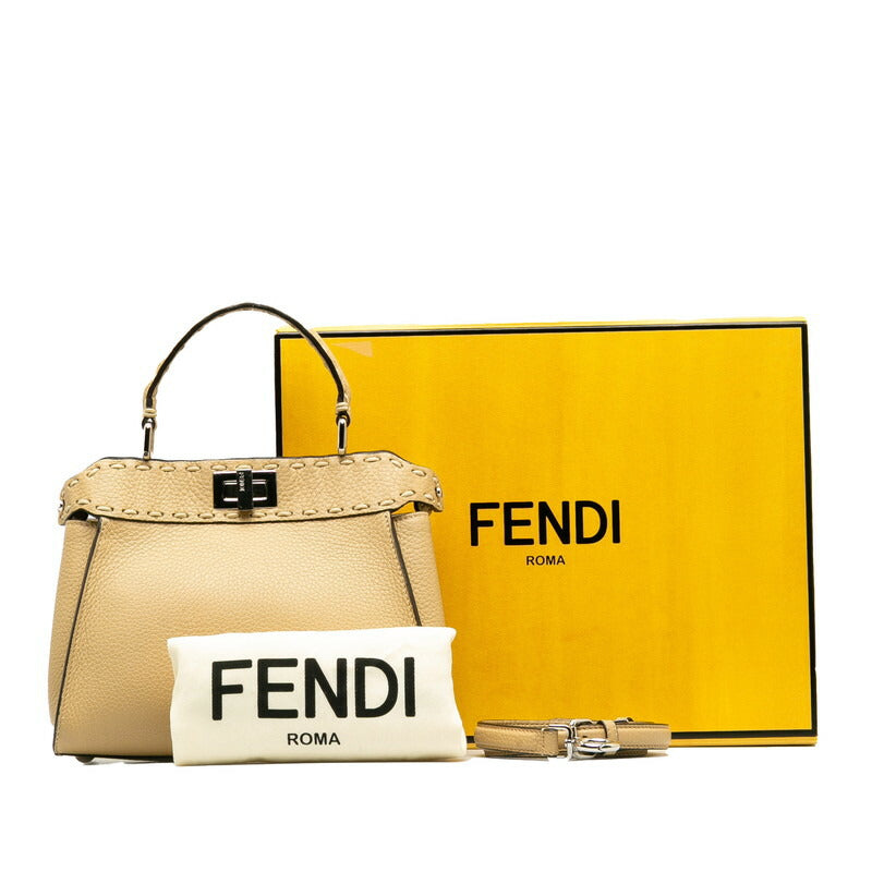 Fendi Peekaboo Mini Selleria Leather 2way Bag