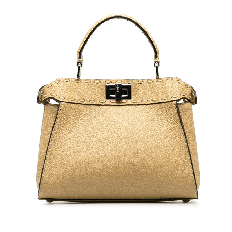 Fendi Peekaboo Mini Selleria Leather 2way Bag