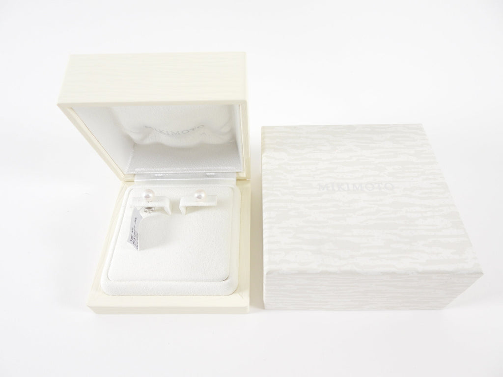 Mikimoto Akoya A+ White Pearl Stud Earrings 7-7.5mm