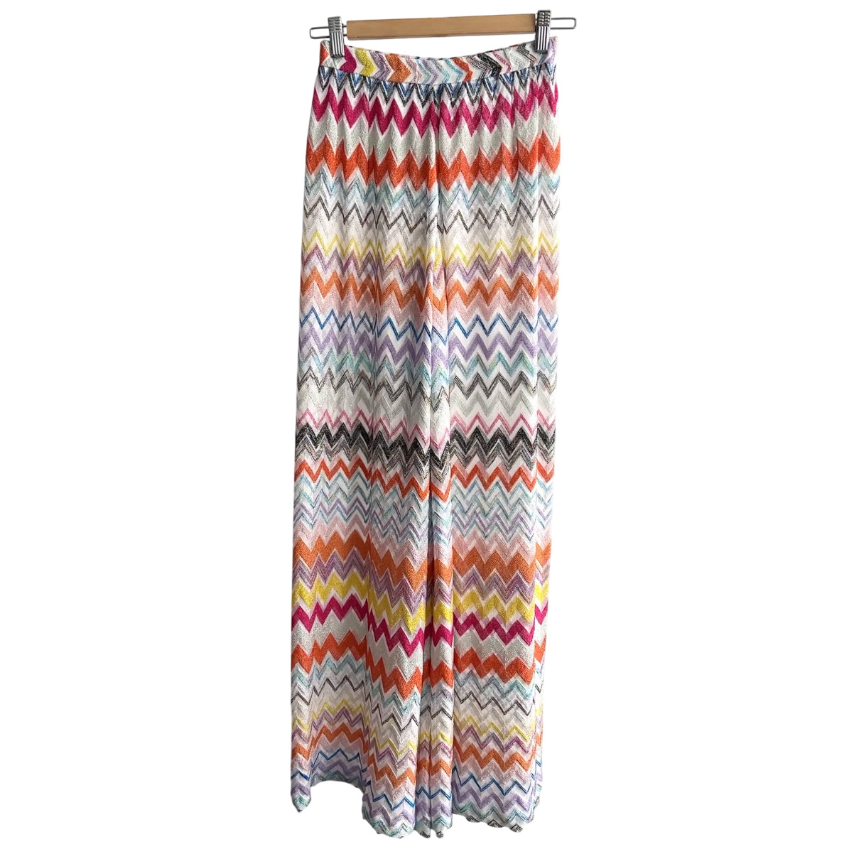 Missoni Zig Zag Multicolour Fine Knit Wide Leg Pants - S (4/6)