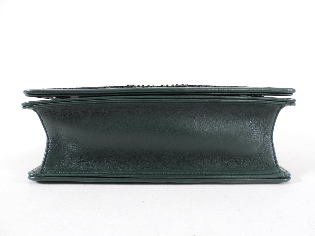 Miu Miu Green Sequin Small Bag with Shoulder Chain Strap