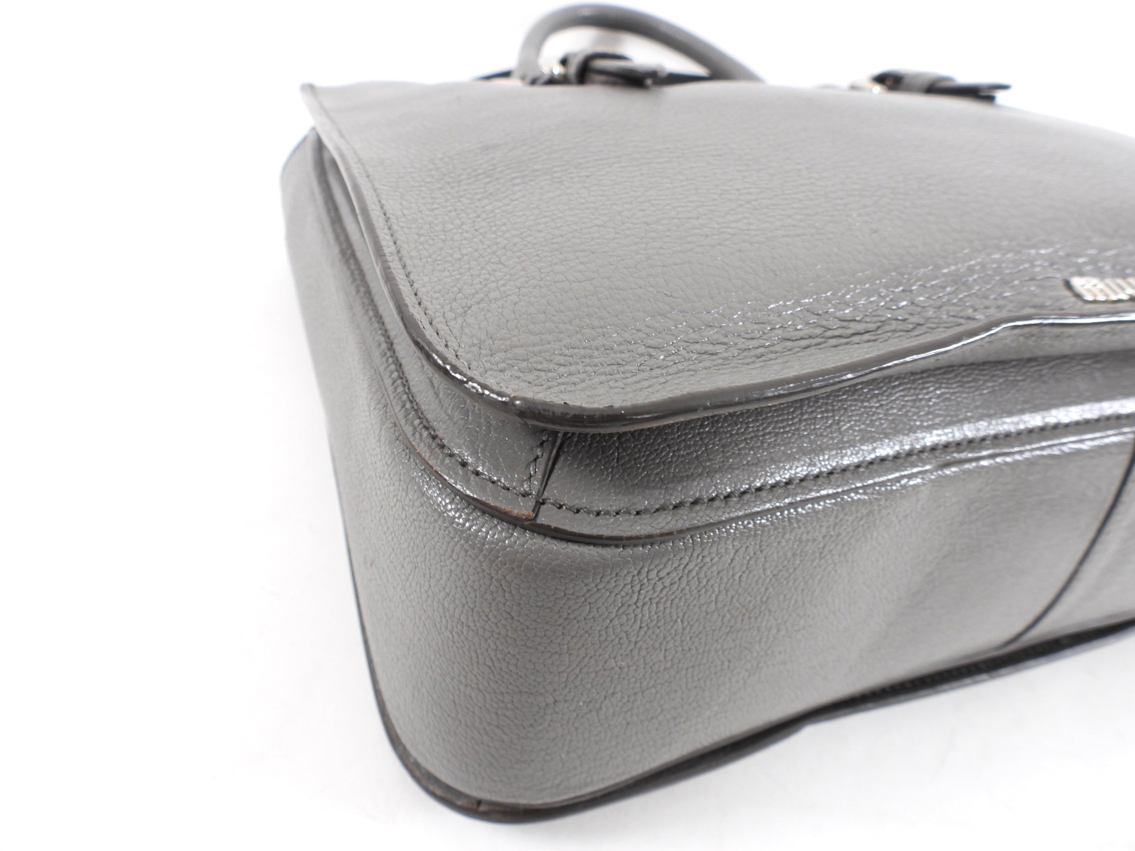 Miu Miu Grey Leather Madras Press Stud Tote Bag