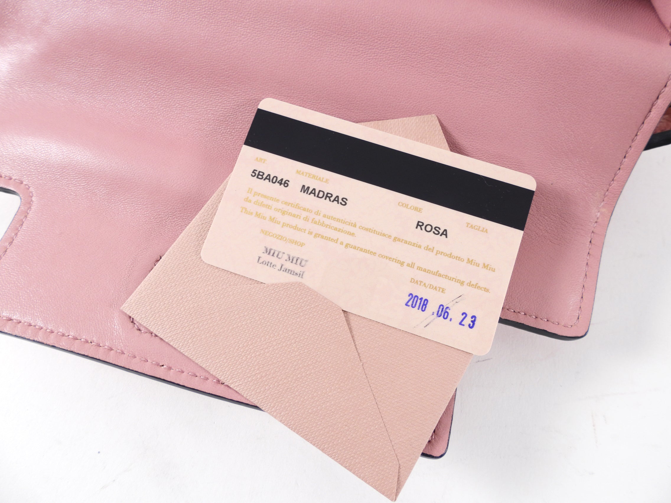 Miu Miu Pink Madras Click Top Handle Satchel Bag